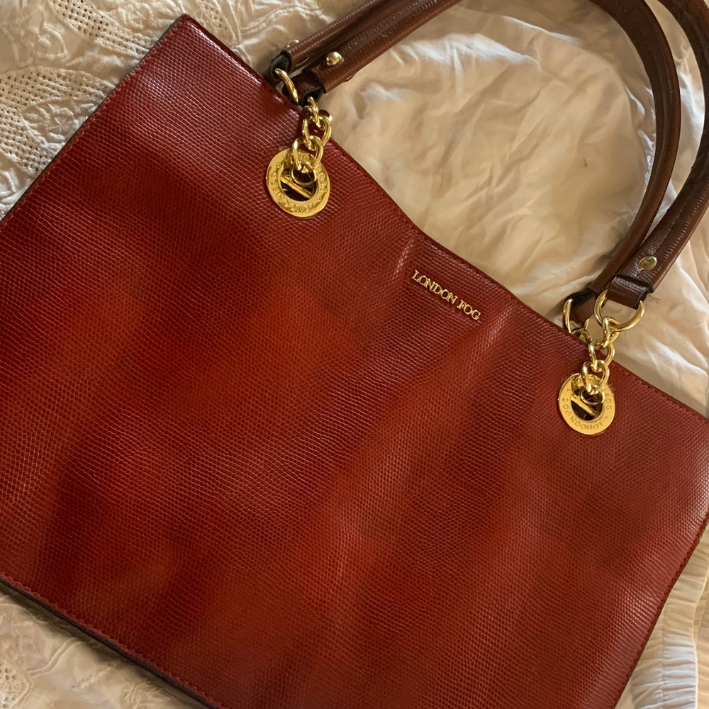 London Fog Burgundy Tote Bag